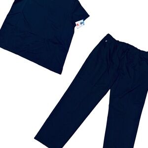 Hanes Men's Comort Plus Navy Blue Scrub Set
